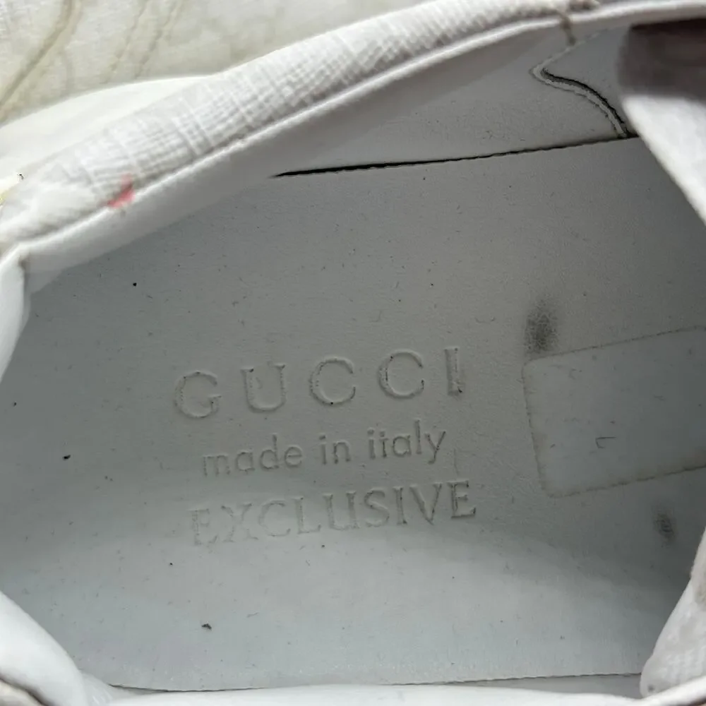 GUCCI Exclusive Rhyton GG Monogram Logo Chunky Sneakers White Sz US 10.5